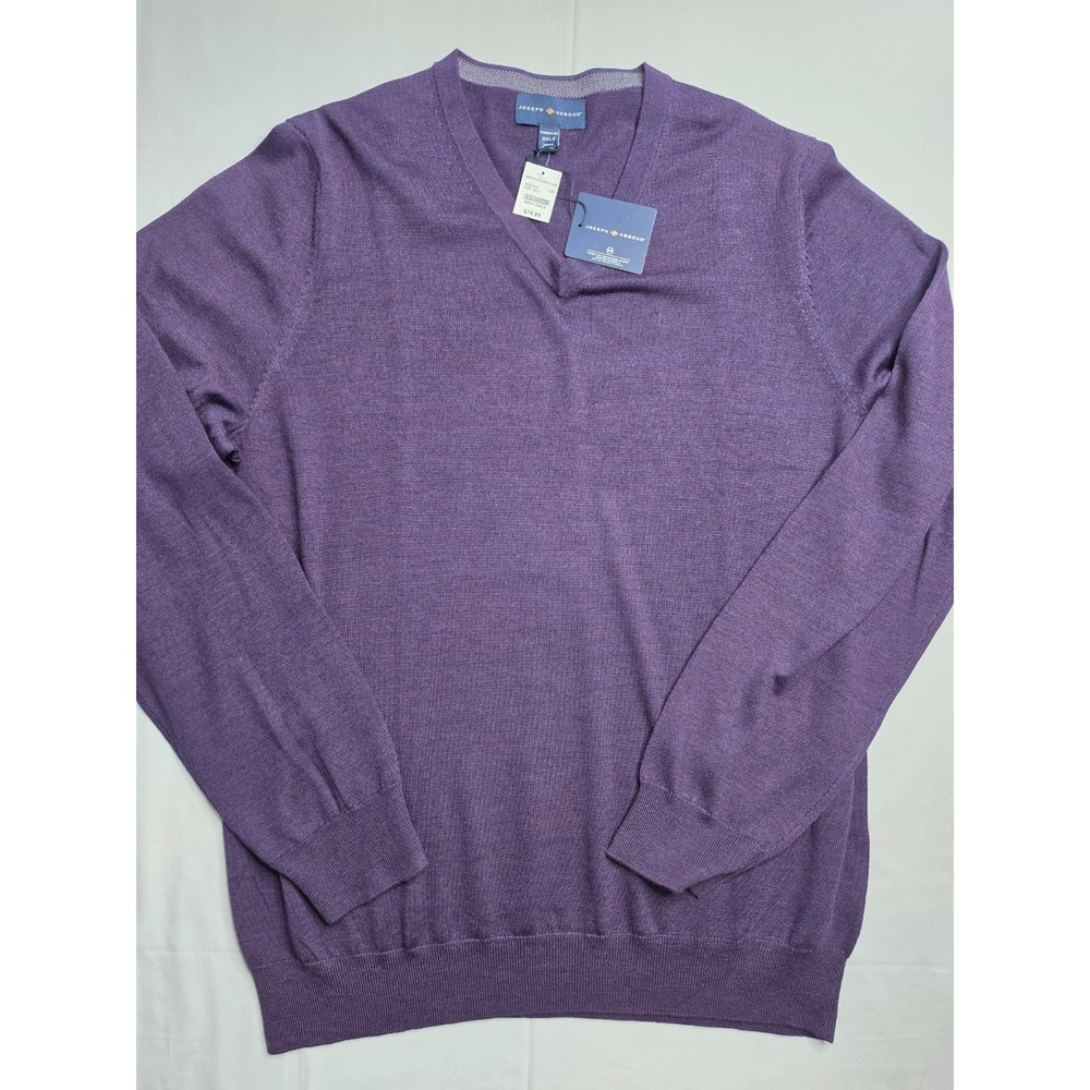 Joseph Abboud Sweater Men's 3XL Tall Purple Tight Knit Merino Wool Warm Wear